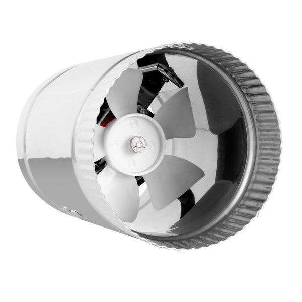 TerraBloom 4" Inline Fan - 100 CFM, Metal Duct Fan, ETL Listed, Pre-Wired 6 FT Grounded Cord - Great for Grow Tent Exhaust and Intake - TerraBloom