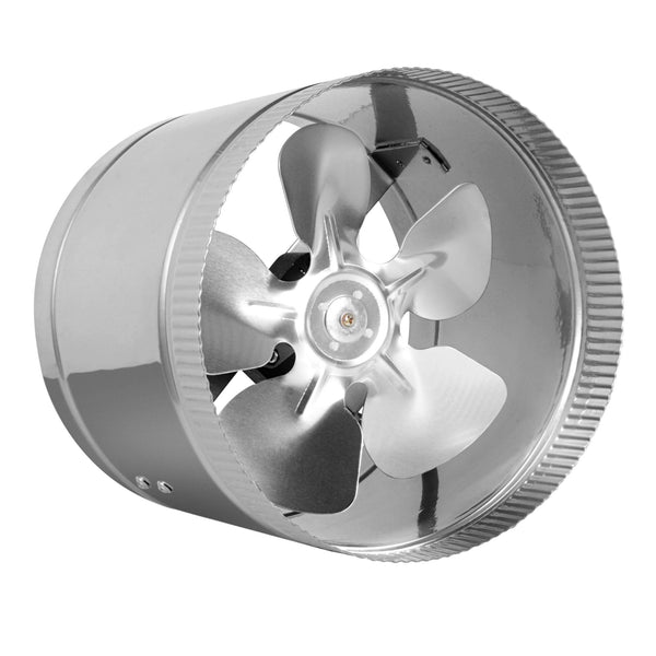 TerraBloom 8" Inline Fan - 400 CFM, Metal Duct Fan, ETL Listed, Pre-Wired 6 FT Grounded Cord - Great for Grow Tent Exhaust and Intake - TerraBloom