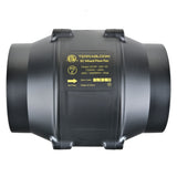 TerraBloom 4" EC Inline Duct Fan with Speed Controller, ECMF-100-V2, 141 CFM,18W, IP 68 Waterproof Rating