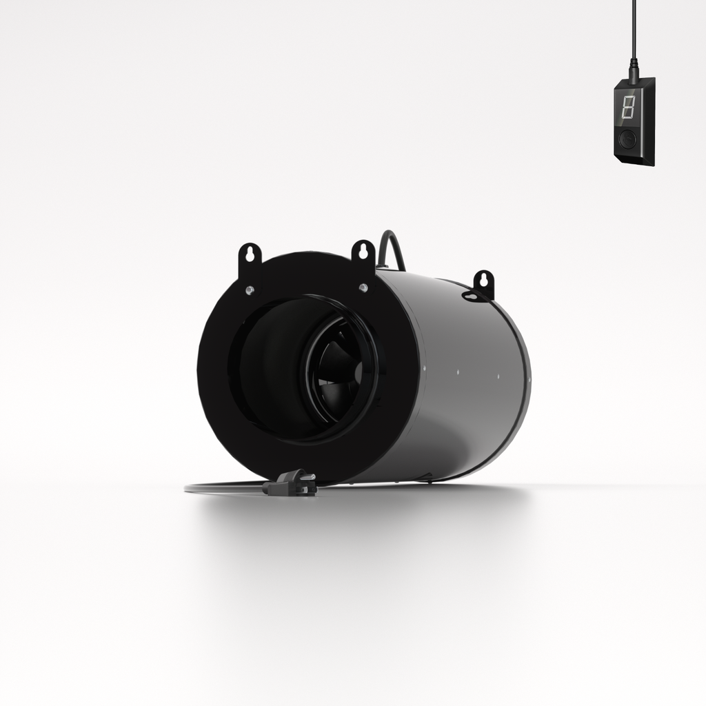 TerraBloom 6 inch Silenced EC inline duct fan | 288 CFM | 36W