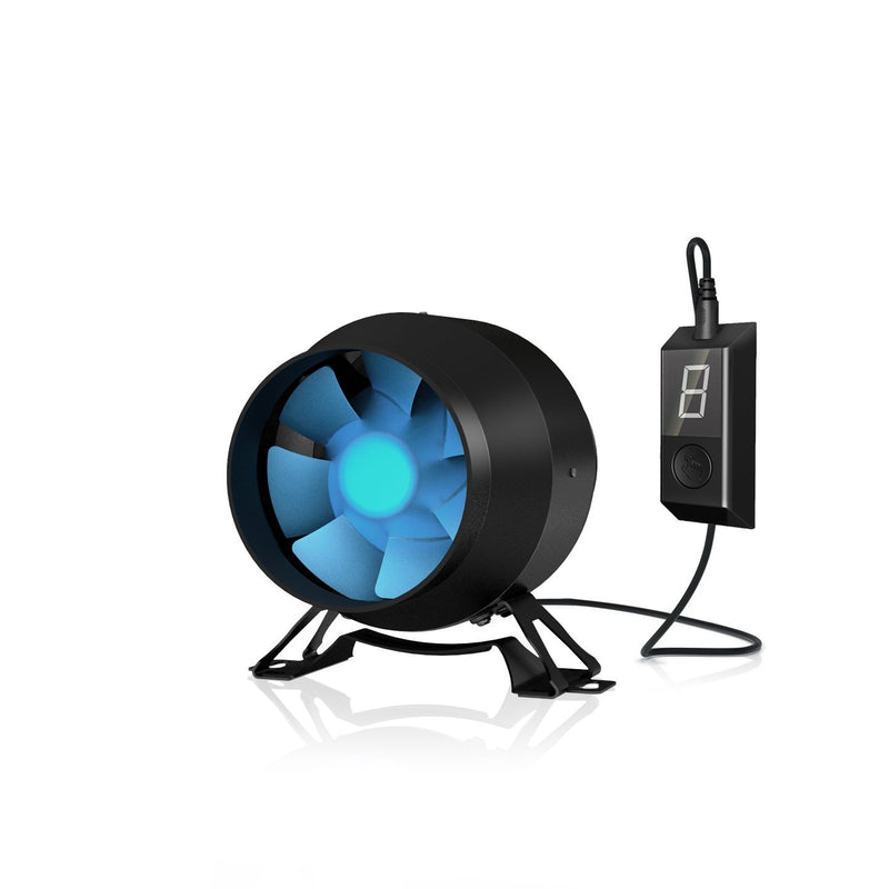[Refurbished] TerraBloom 4" EC Inline Duct Fan with Variable Speed Controller, ECMF-100, 141 CFM, 21W - TerraBloom