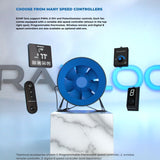 TerraBloom 14" (353mm) Inline Duct Fan with Speed Controller, ECMF-355-INT (220-277V), 2700 CFM, 557W - TerraBloom