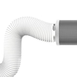 TerraBloom 4" Air Duct - 8 FT Long, White Flexible Ducting with 2 Clamps - TerraBloom