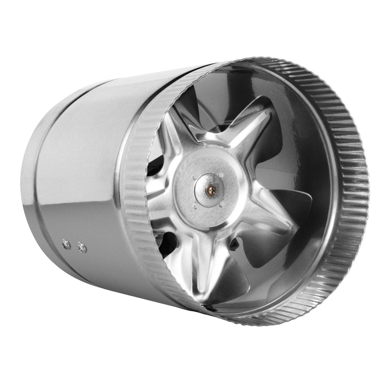 TerraBloom 6" Inline Fan - 240 CFM, Metal Duct Fan, ETL Listed, Pre-Wired 6 FT Grounded Cord - Great for Grow Tent Exhaust and Intake - TerraBloom