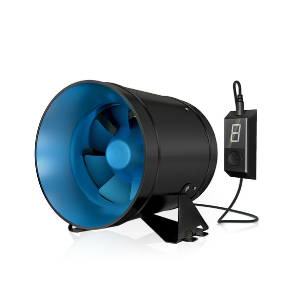 TerraBloom 8" EC Inline Duct Fan with Variable Speed Controller, ECMF-200, 569 CFM, 74W - TerraBloom
