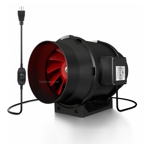 TerraBloom MFIF-6, 6", 395 CFM, 70W Inline Duct Fan with Variable Speed Controller - TerraBloom