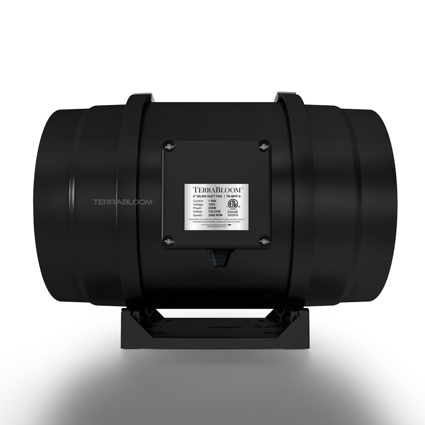 TerraBloom Inline Duct fan 8 inch | Bonus speed controller