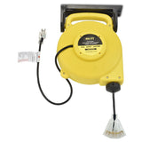 TerraBloom Retractable Extension Cord Reel 45 FT - Mountable & Portable Power Wire with 3 Outlets and LED Power Indicator. 14/3, 11 Amp, 1375W, SJTW - TerraBloom